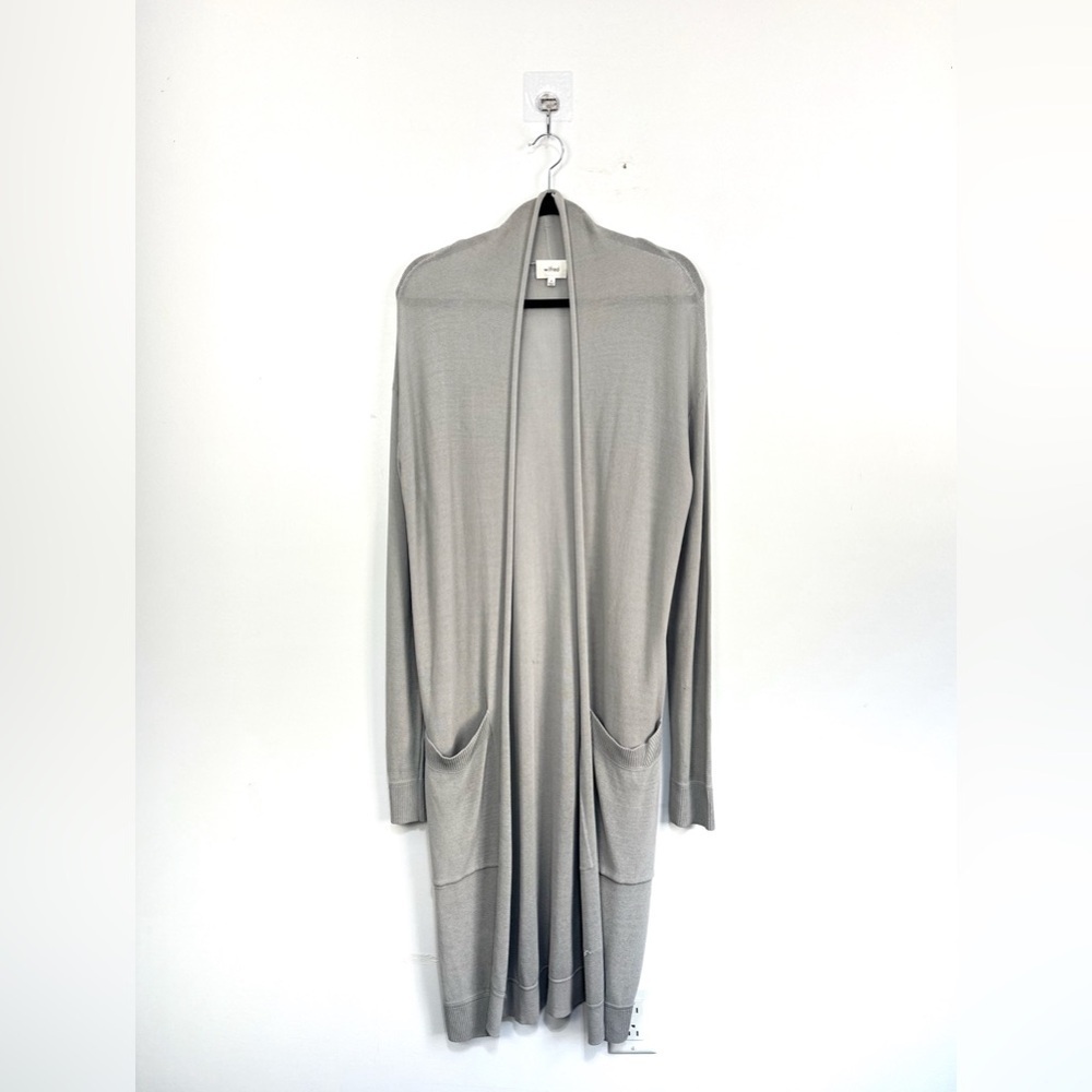 Aritzia Wilfred Grey Longline Open
Front Cardigan Sz Medium